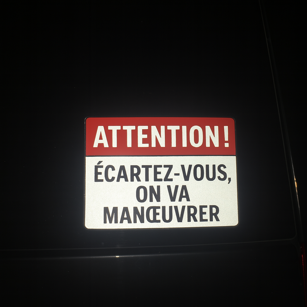Autocollant Voiture – "Attention ! Écartez-vous, on va manœuvrer" Souvenirs D-DAY