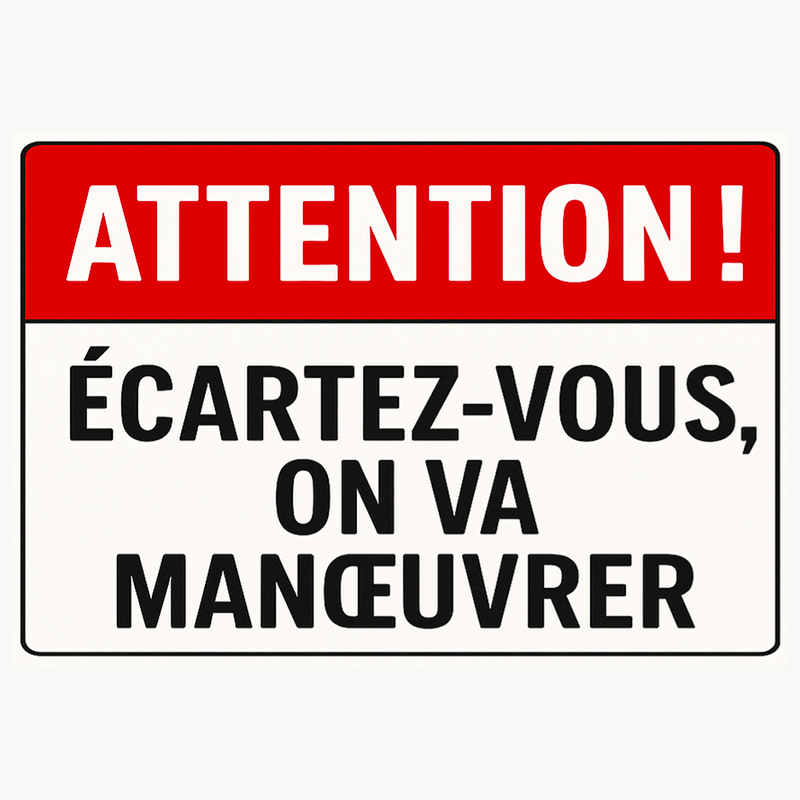 Autocollant Voiture – "Attention ! Écartez-vous, on va manœuvrer" Souvenirs D-DAY