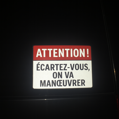 Autocollant Voiture – "Attention ! Écartez-vous, on va manœuvrer" Souvenirs D-DAY